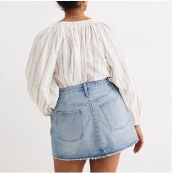 NWT Madewell Rigid Denim Relaxed Mini Skirt In Northdale Wash Size 29. - Picture 2 of 7